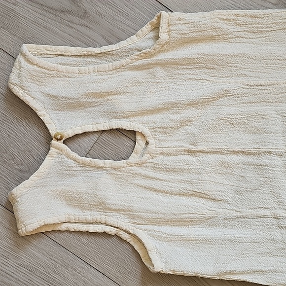 Ivory Sleeveless Boho Lace Hem Dress, Cottagecore Festival Summer Style - Picture 13 of 13